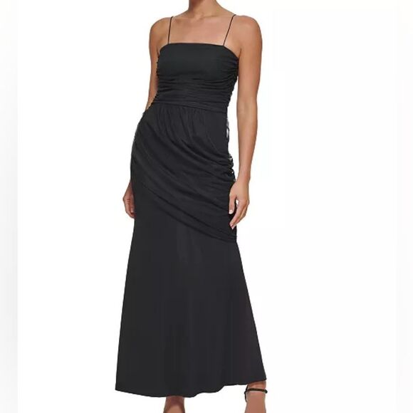 DKNY Ruched Column Gown Sz 6 - Picture 1 of 15